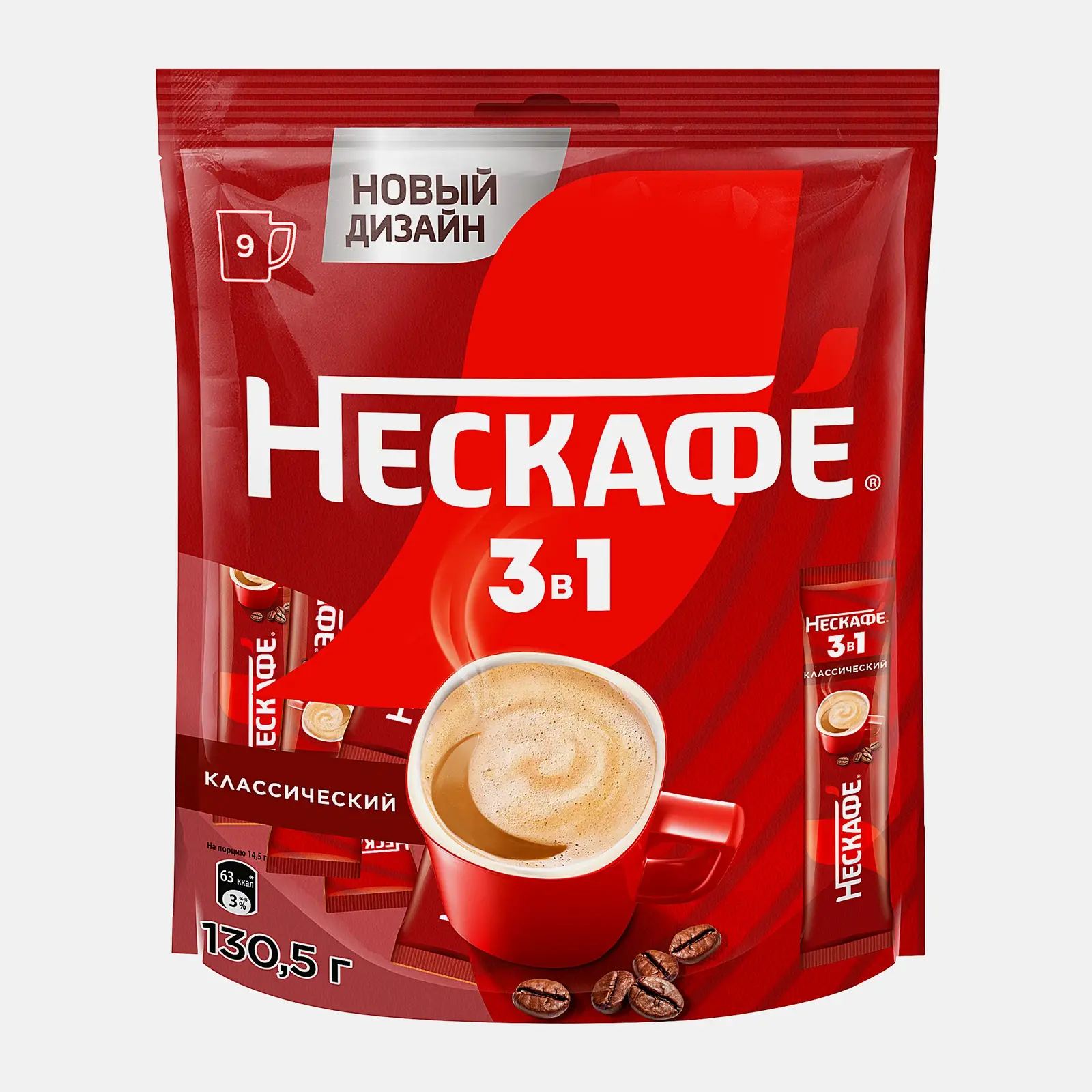 Напиток кофейный растворимый Нескафе 3в1 Классик 14.5г*9шт
