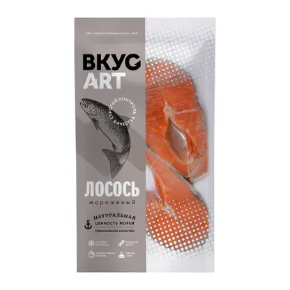 Изображение товара Лосось ВкусАрт стейк на коже без головы замороженный 500г