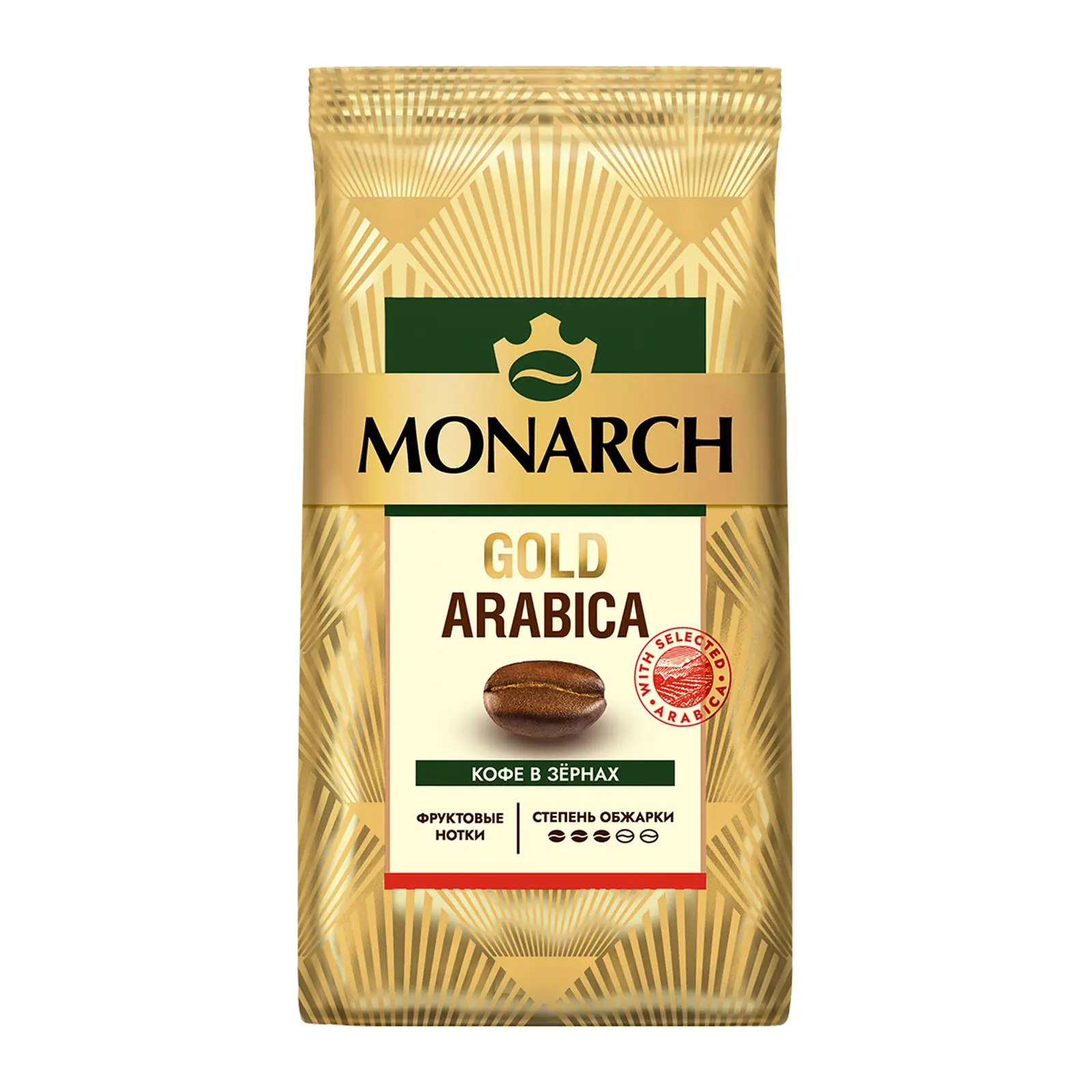 Изображение товара Кофе в зернах Monarch Gold Arabica натуральный жареный 200г