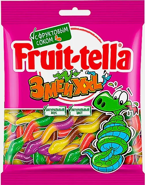 Изображение товара Жевательный мармелад Змеи XXL Fruit-Tella 70г с натуральными ингредиентами