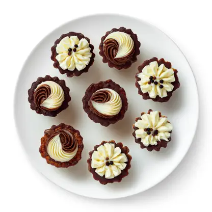 Изображение товара Пирожное Корзиночка ванильно-шоколадная песочная Фили-бейкер 300г