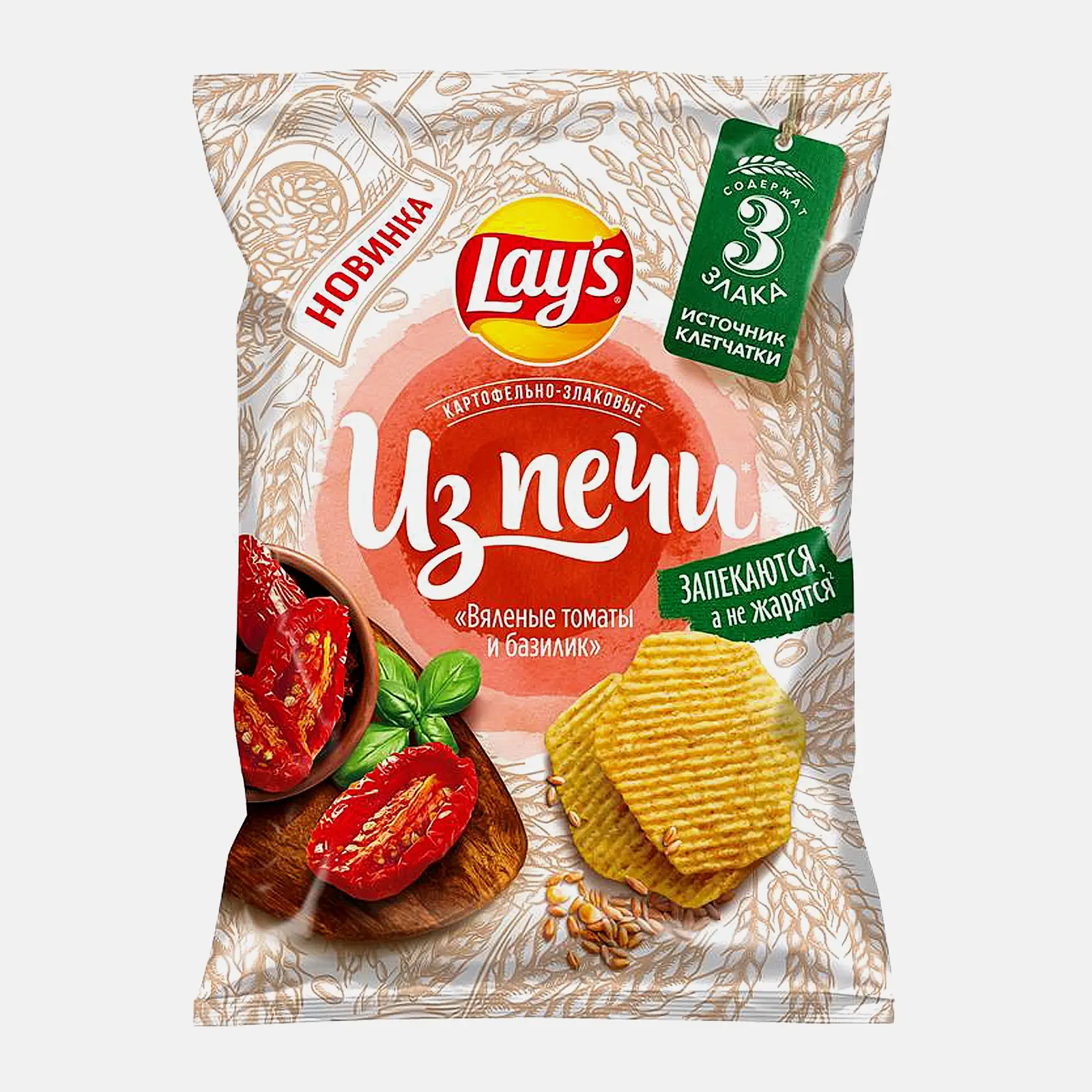 Изображение товара Чипсы Lays Из печи Вяленые томаты и базилик 81г