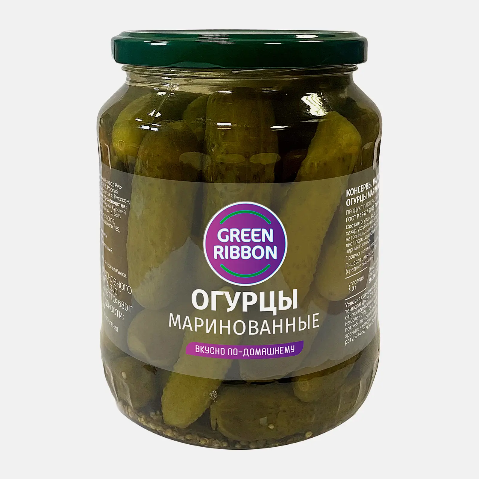 Огурцы Green Ribbon маринованные 680г Огурцы Green Ribbon маринованные 680г