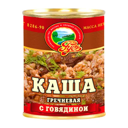 Изображение товара Каша гречневая Русь с говядиной 340г