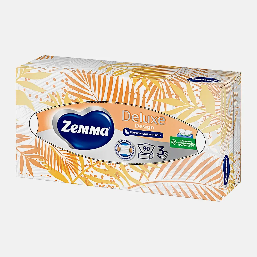 Бумажные салфетки Zemma Deluxe Design 3 слоя 90шт в ассортименте - фото 9