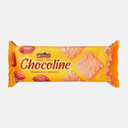 Печенье Шоколадово Chocoline в карамельной глазури с арахисом 200г