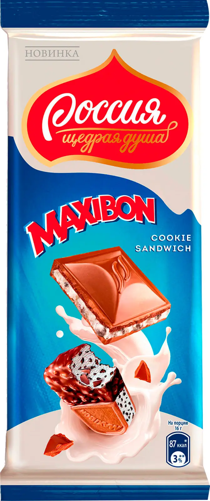 Шоколад Россия Щедрая душа Maxibon Мороженое и печенье 80г — в каталоге на  сайте сети Магнит | Краснодар