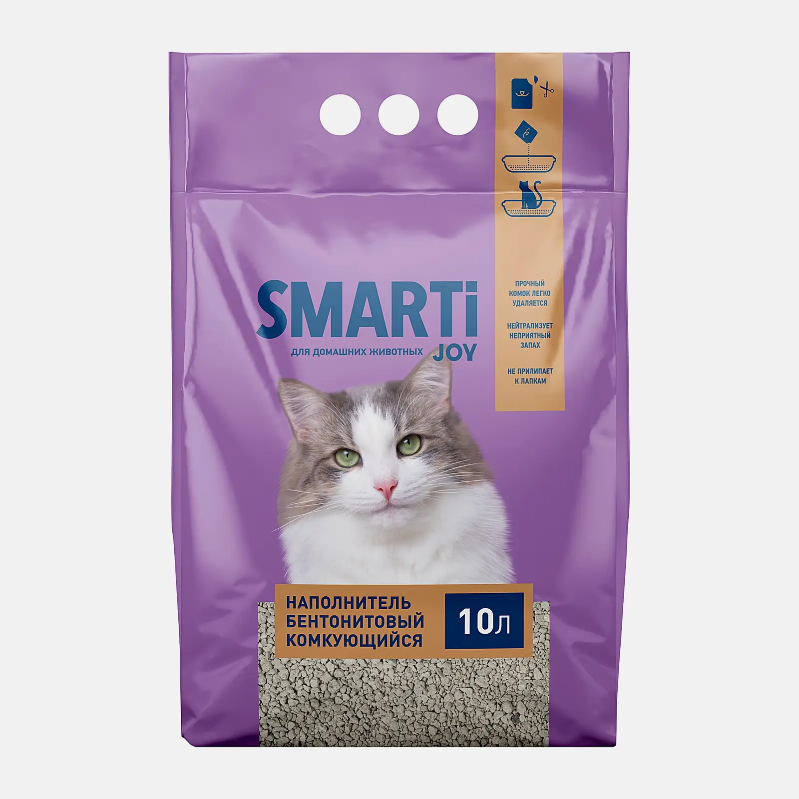 Комкующийся бетонитовый наполнитель для кошек Smarti Joy 5кг