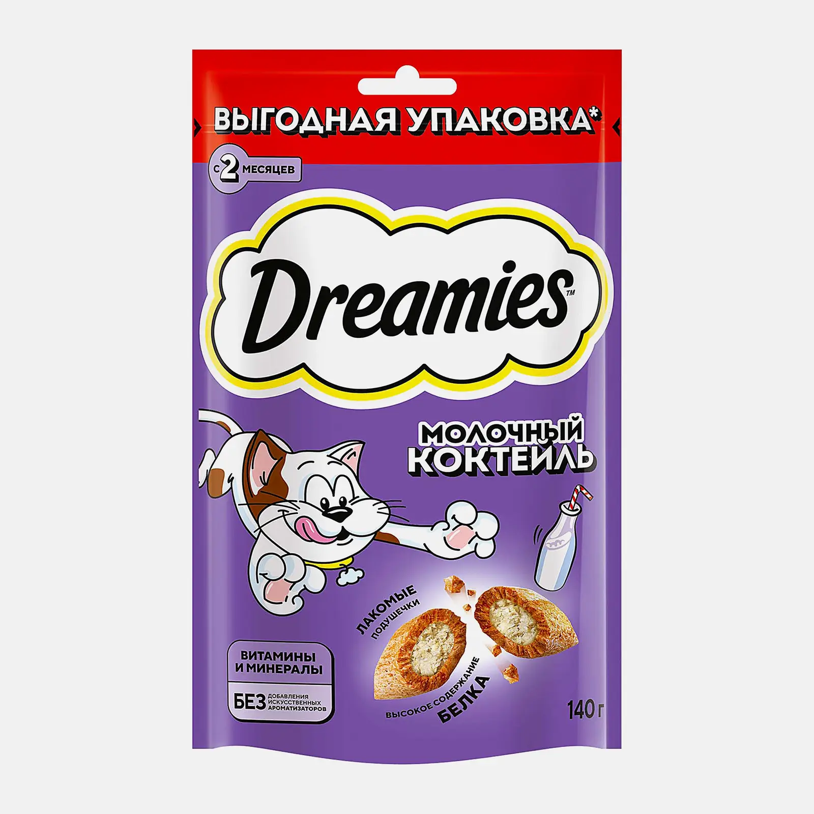 Лакомство для взрослых кошек со вкусом молочного коктейля Dreamies 140г