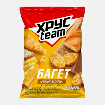 Сухарики Хрусteam Багет Сырное ассорти 60г