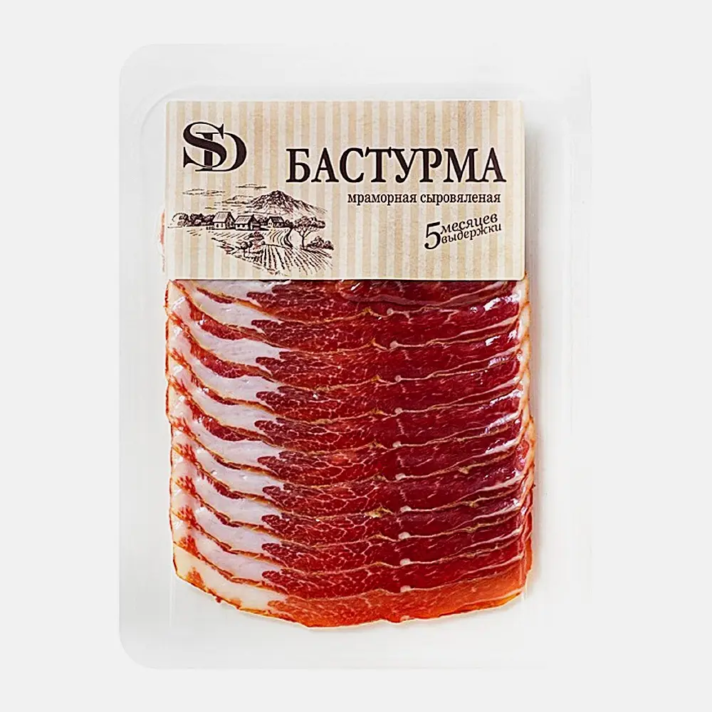 Изображение товара Бастурма SD мраморная свинина сыровяленая нарезка 70г
