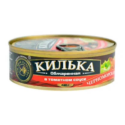 Изображение товара Килька Знак Качества обжаренная в томатном соусе 240г