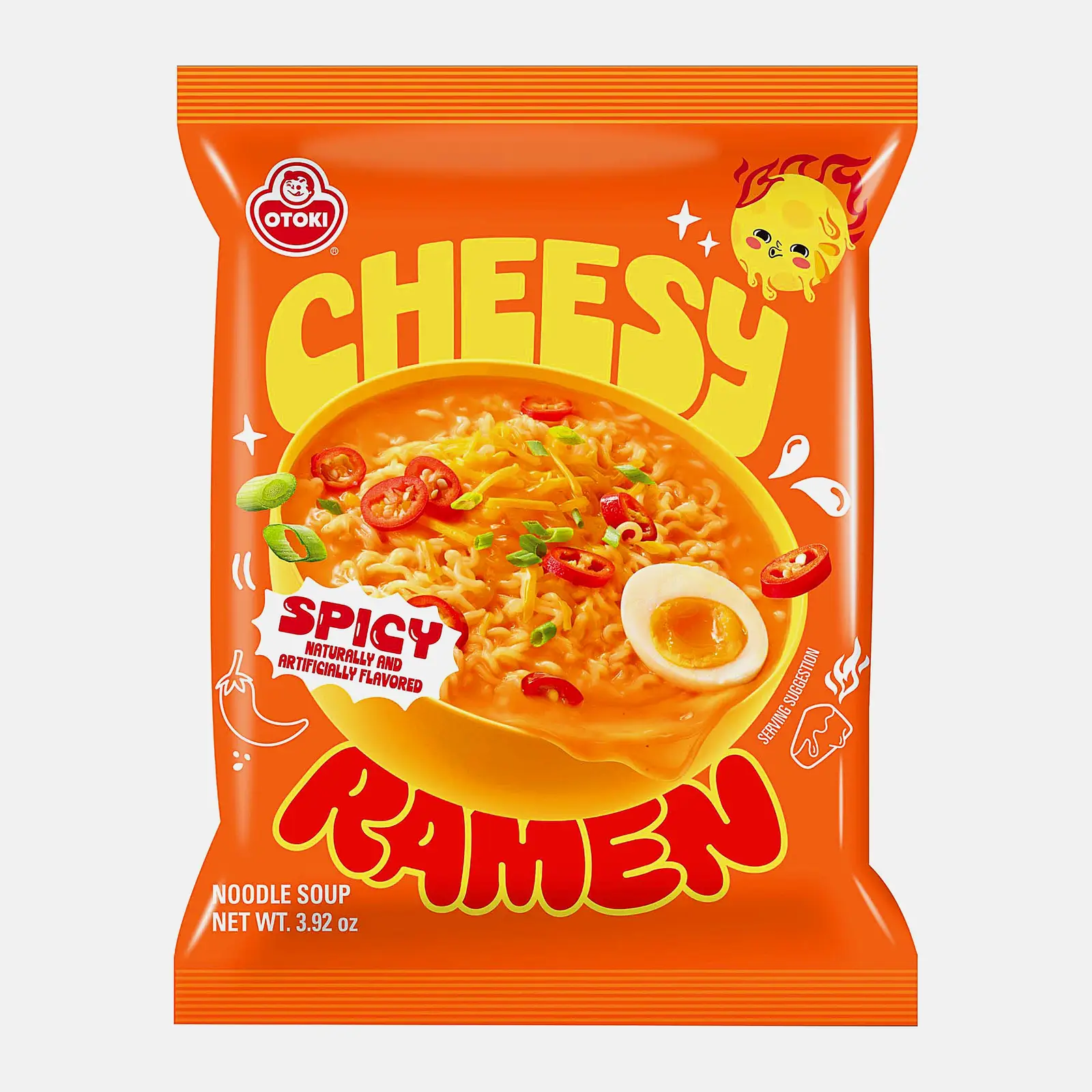Изображение товара Острый Чиз Рамен Ottogi 110г — лапша быстрого приготовления со сливочным сыром и острыми специями