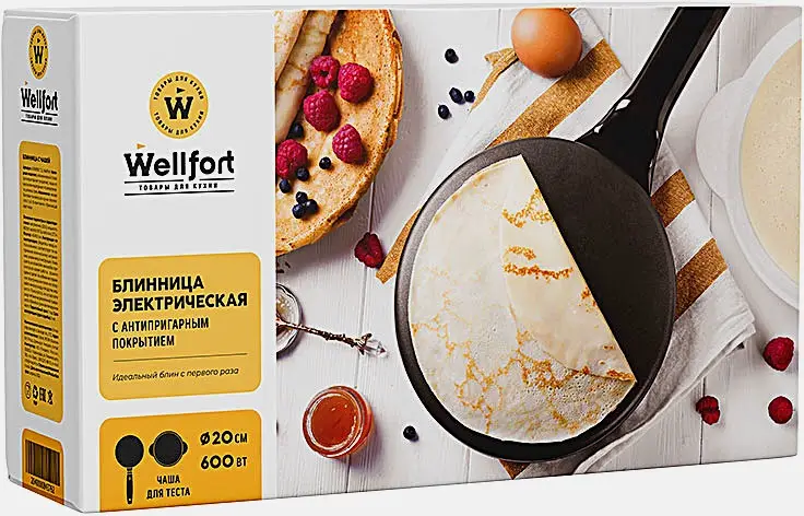 Блинница Wellfort с чашей 600w