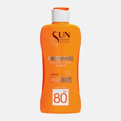 Молочко для тела солнцезащитное SPF80 Sun Block Krassa Sun Expert 180мл