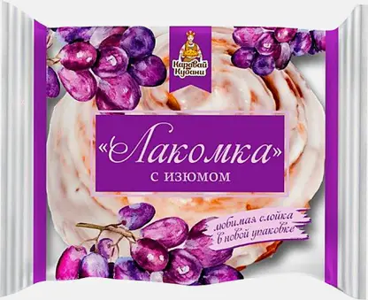 Слойка Лакомка с изюмом Краснодарский хлебозавод №6 100г