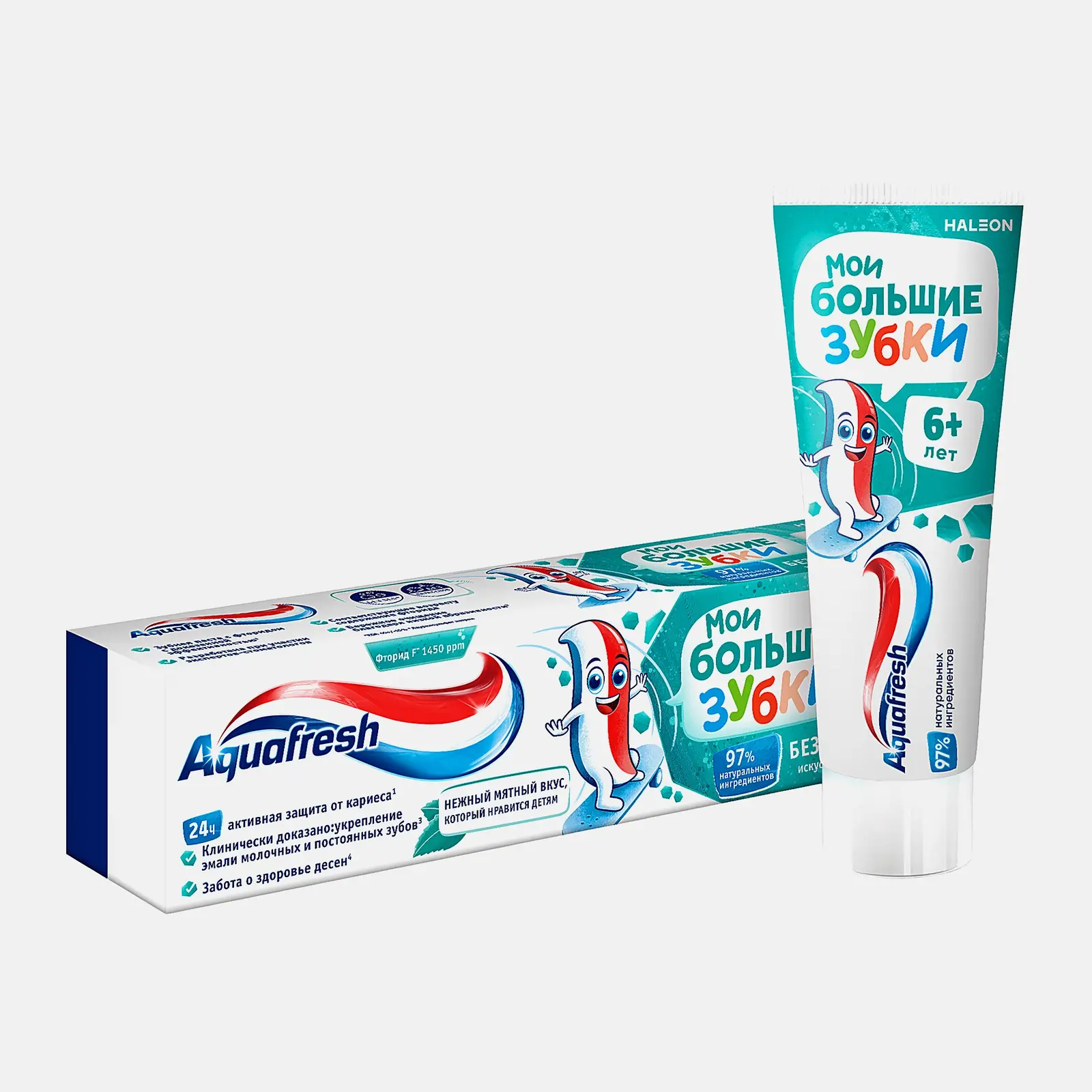 Зубная паста детская Aquafresh Мои большие зубки от 6 до 8 лет с фтором для укрепления зубов 50мл - фото 4