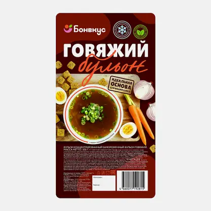 Бульон говяжий замороженный Бонвкус 500г