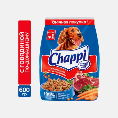 Сухой корм для собак Мясной обед с говядиной Chappi 600г
