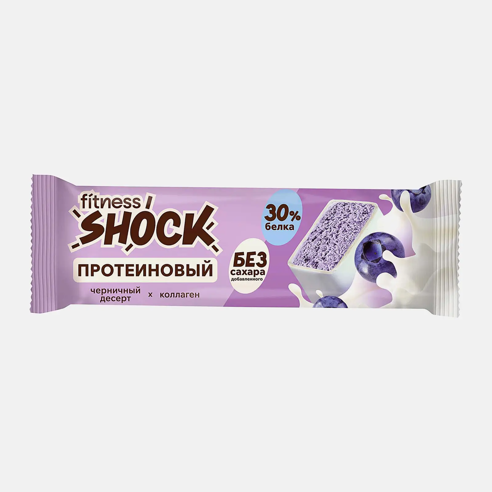 Протеиновый батончик со вкусом Черничный десерт Fitnesshock 40г Протеиновый батончик со вкусом Черничный десерт Fitnesshock 40г