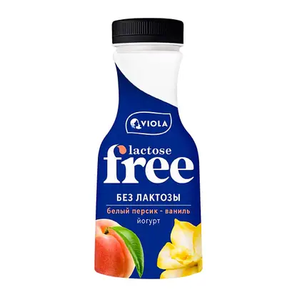 Изображение товара Йогурт Viola Free Белый персик-ваниль безлактозный 1.1% 270г