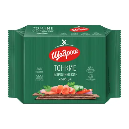 Изображение товара Хлебцы Бородинские тонкие Щедрые 170г