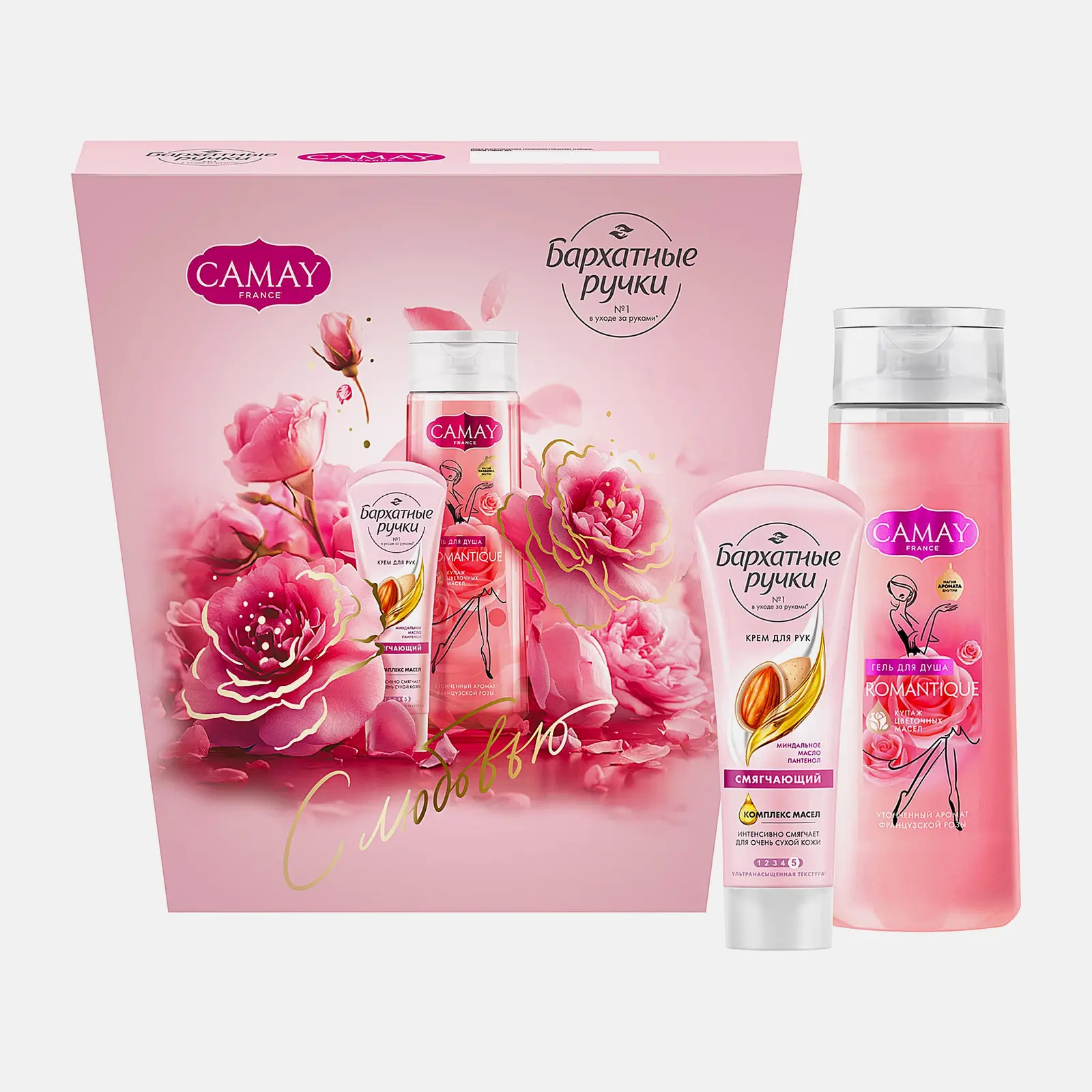 Изображение товара Подарочный набор Гель для душа Camay 250мл и Крем для рук Бархатные ручки 80мл