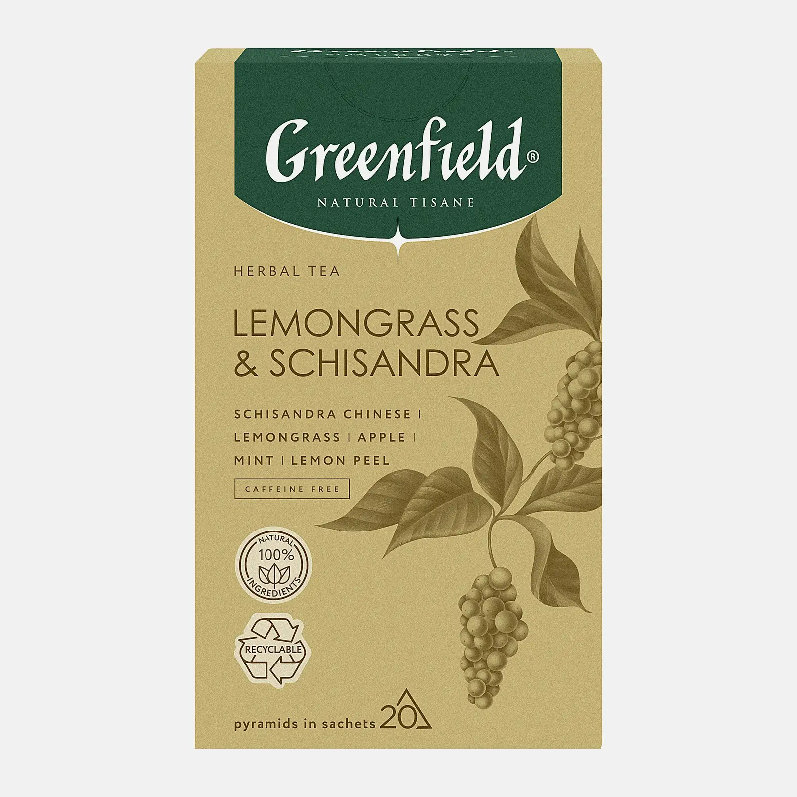 Изображение товара Чай травяной Greenfield Tisane Лемонграсс и лимонник 20 пирамидок
