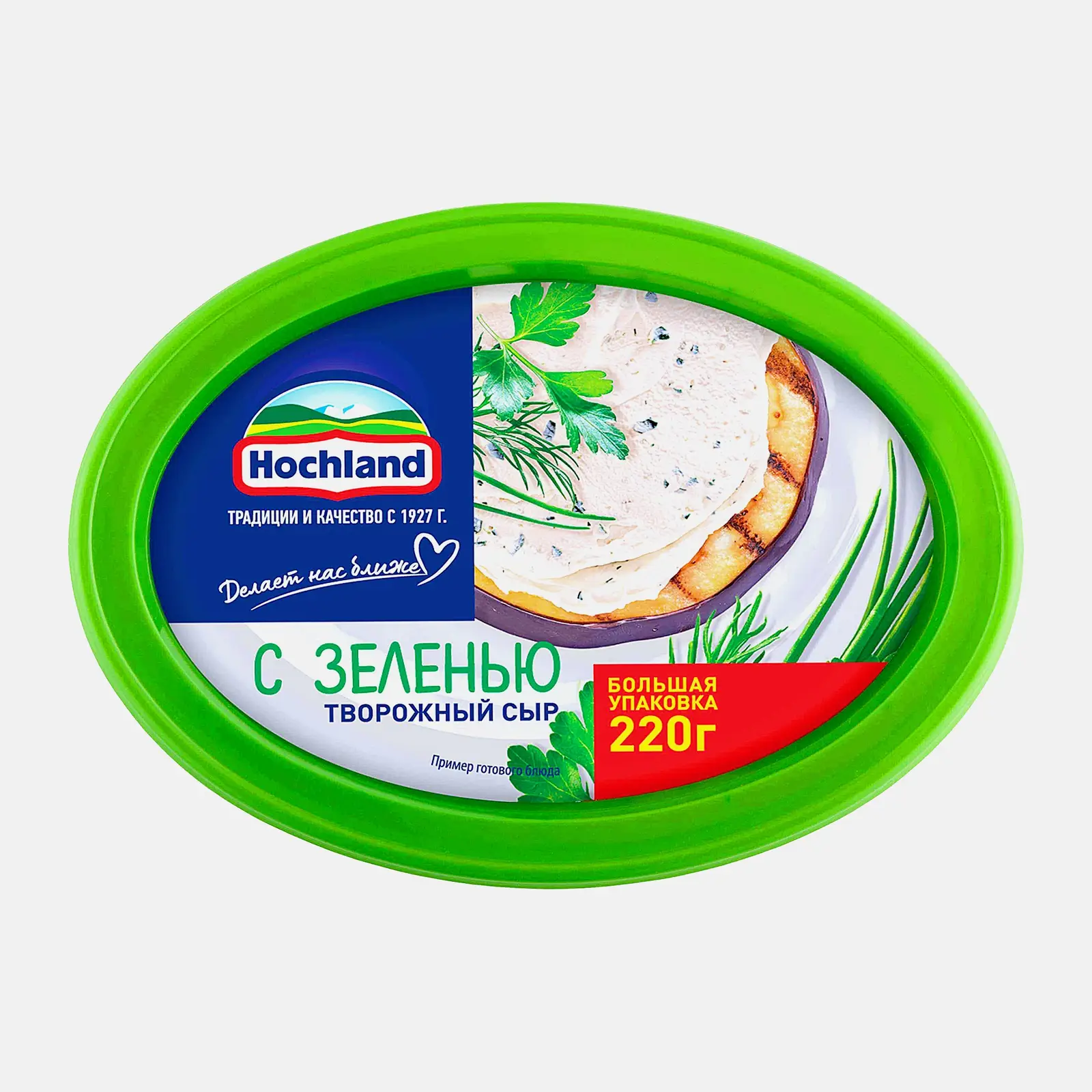 Изображение товара Сыр творожный Hochland с зеленью 60% 220г