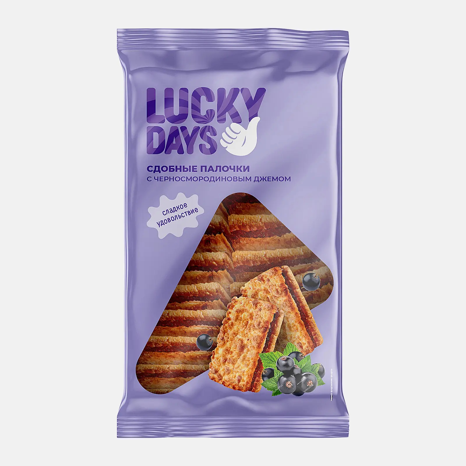Изображение товара Сдобные палочки с джемом Черная смородина Lucky Days 370г