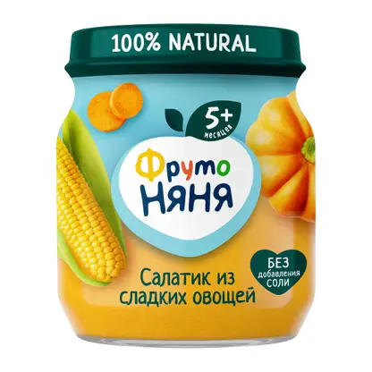 Изображение товара Пюре Фрутоняня Салатик из сладких овощей с 5 месяцев 110г