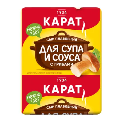 Изображение товара Сыр плавленый Карат с грибами для супа и соуса 45% 90г