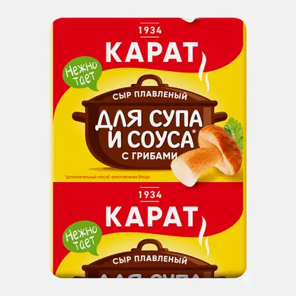 Сыр плавленый Карат с грибами для супа и соуса 45% 90г