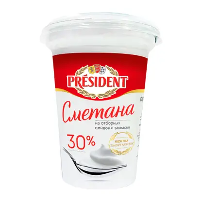 Изображение товара Сметана President 30% 350г