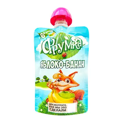 Изображение товара Пюре детское Фрумка яблоко-банан с 6 месяцев 90г