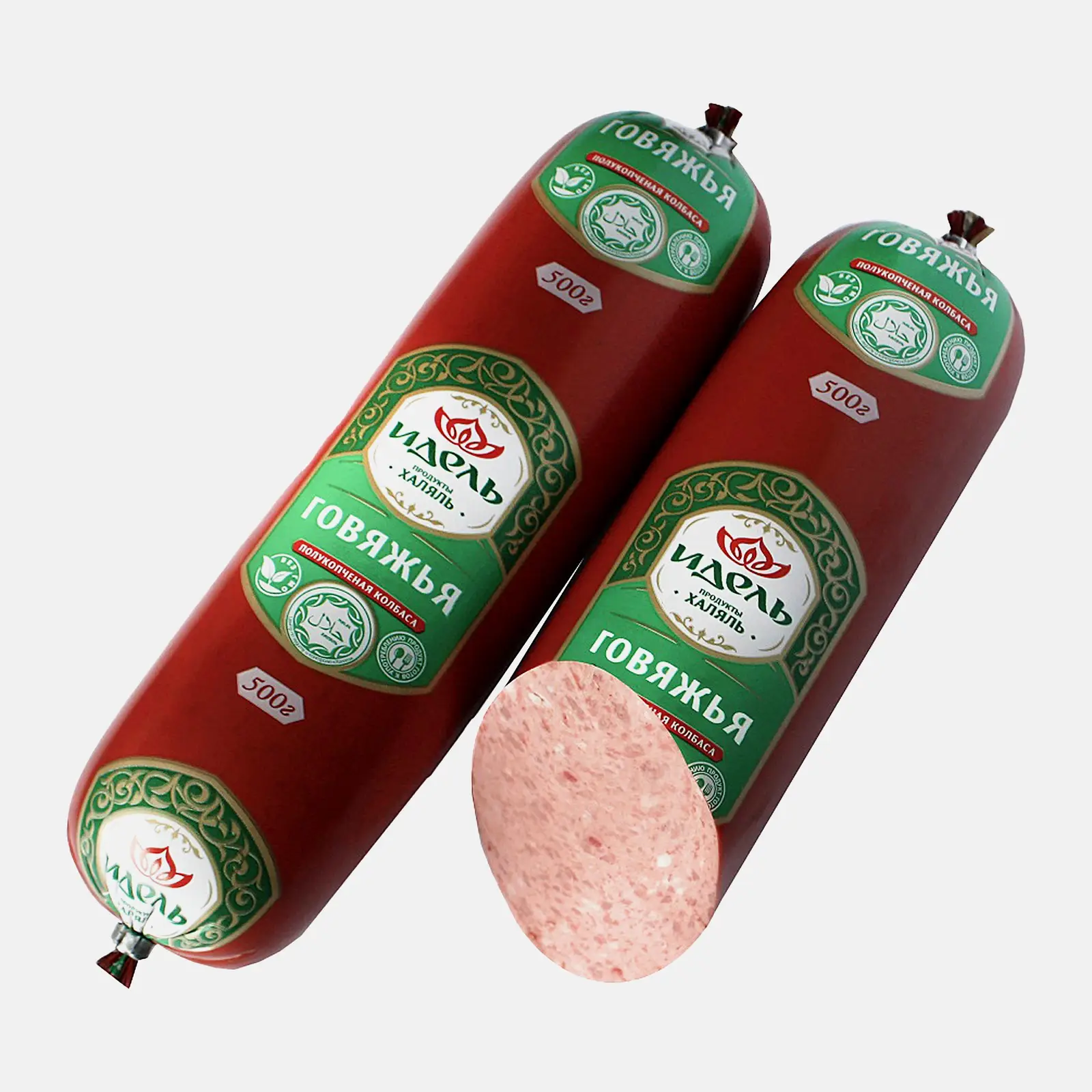 Изображение товара Колбаса Идель Говяжья халяль полукопченая 500г - вкусный и полезный продукт