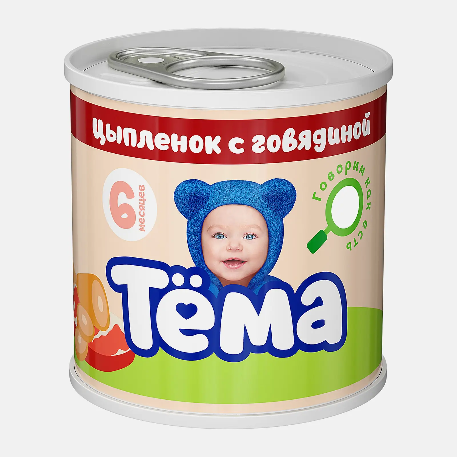 Изображение товара Детское пюре цыпленок с говядиной 90г для малышей от 6 месяцев