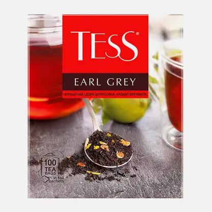 Чай черный Tess Earl Grey с бергамотом 100пак