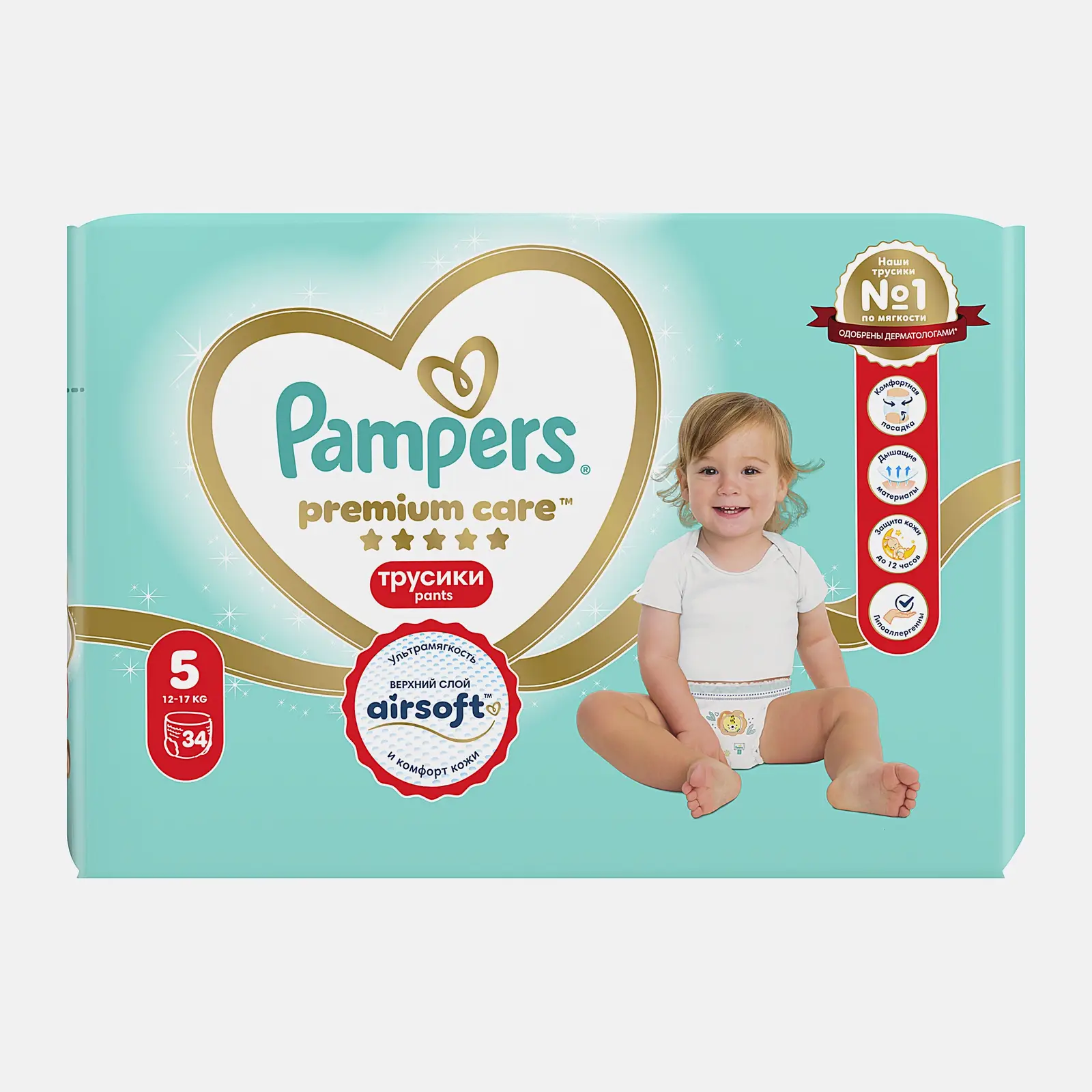 Подгузники-трусики Pampers Premium Care Pants №5 12-17кг 34шт