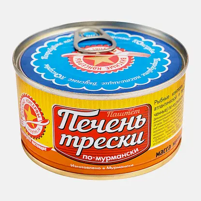 Печень трески Вкусные консервы По-мурмански 185г