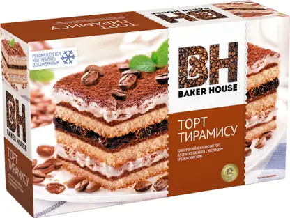 Изображение товара Торт Baker House Тирамису бисквитный 350г