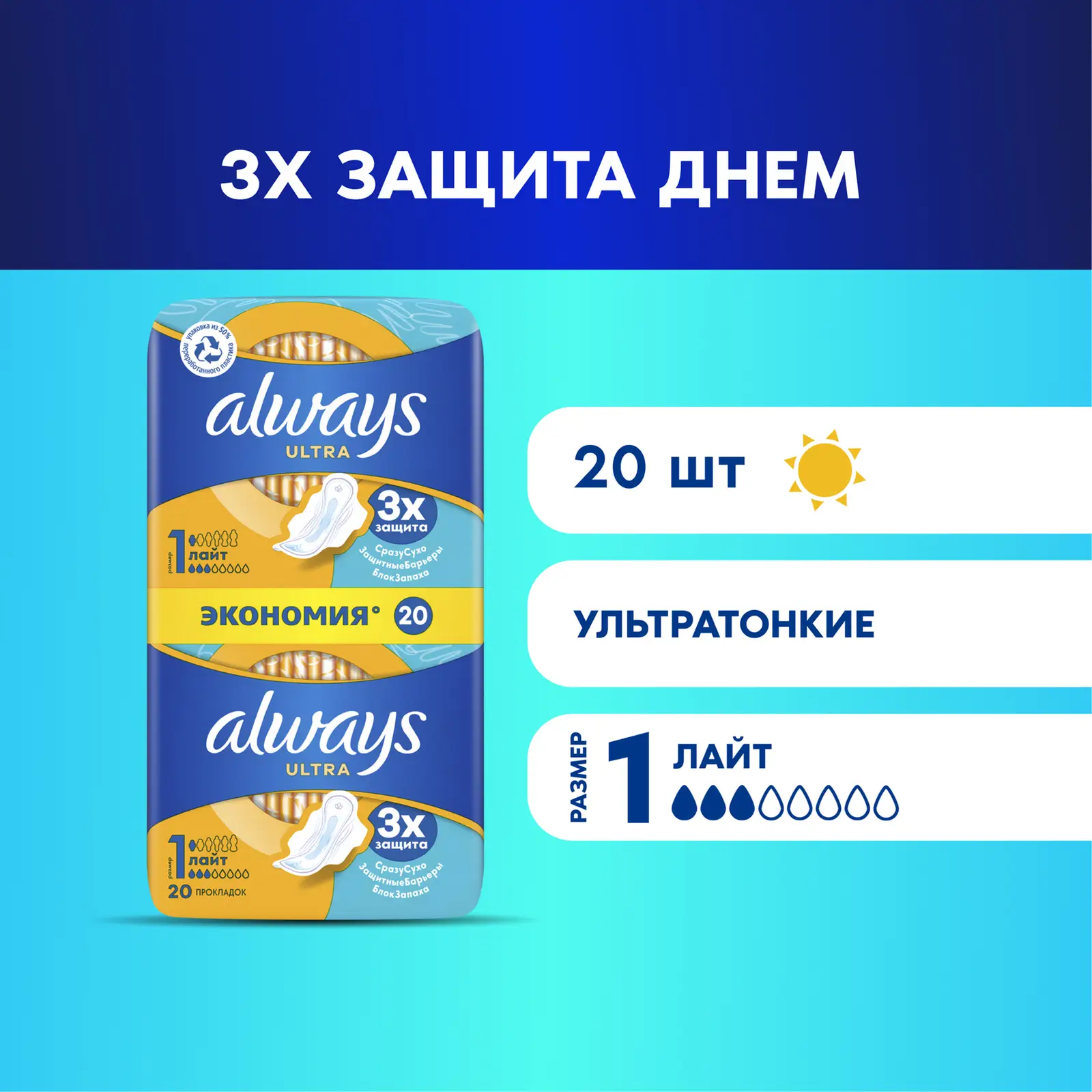 Прокладки Always Ultra Light Duo 20шт