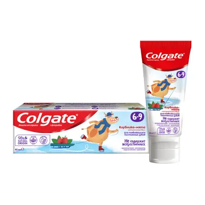 Изображение товара Зубная паста Colgate 6-9 Клубника-мята детская с фторидом 60мл