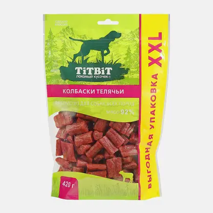 Колбаски телячьи для собак Titbit 420г