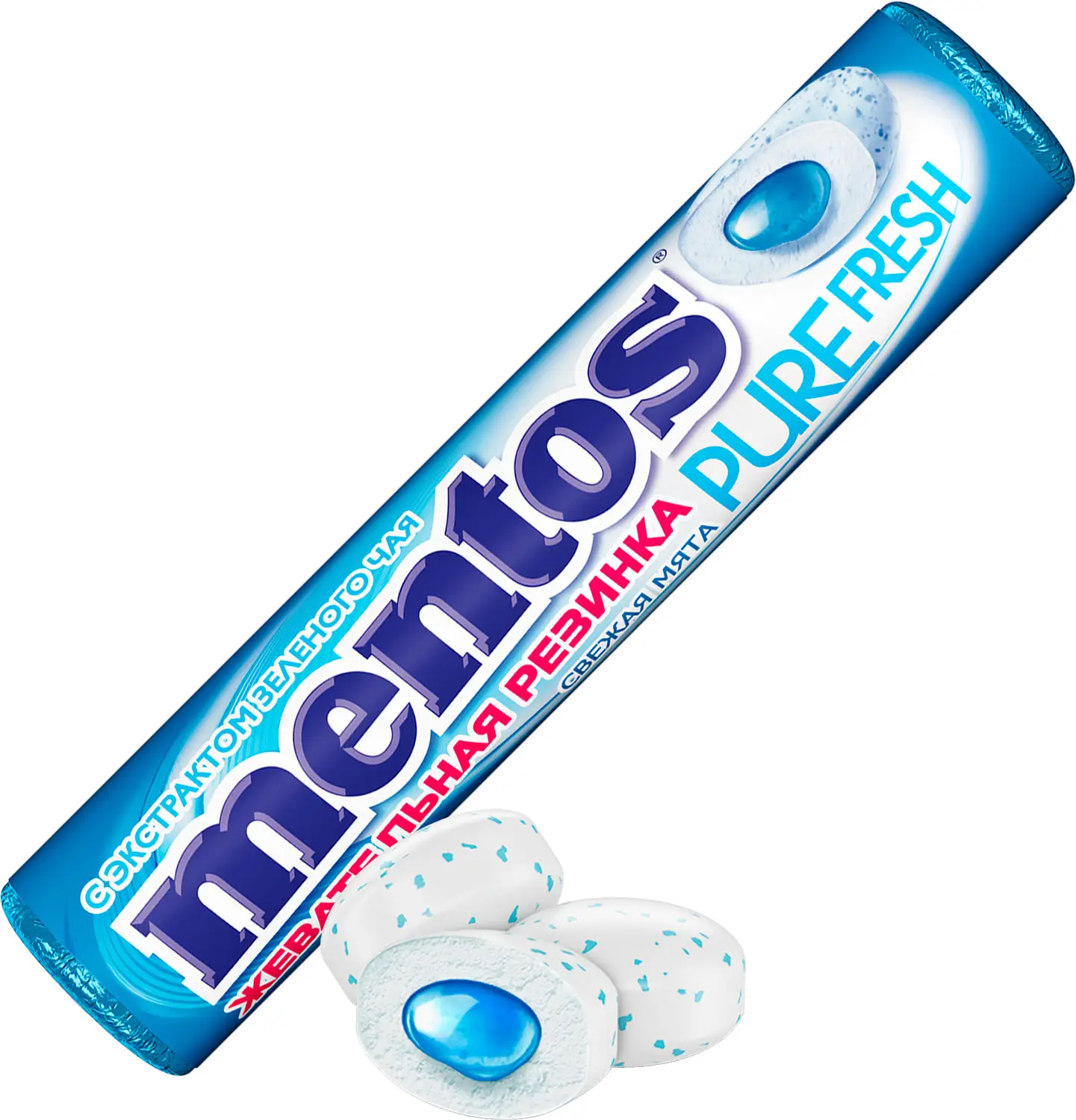 Жевательная резинка Mentos Pure Fresh Свежая мята 16г - Магнит-Продукты