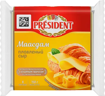 Сыр плавленый President Мааздам 40% 150г