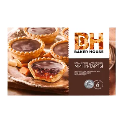 Изображение товара Мини-тарты Baker House карамельно-арахисовые 240г
