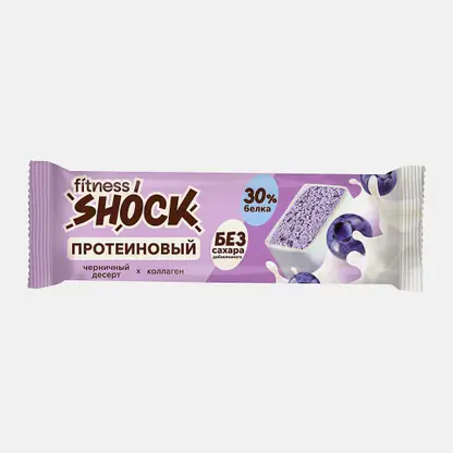 Протеиновый батончик со вкусом Черничный десерт Fitnesshock 40г