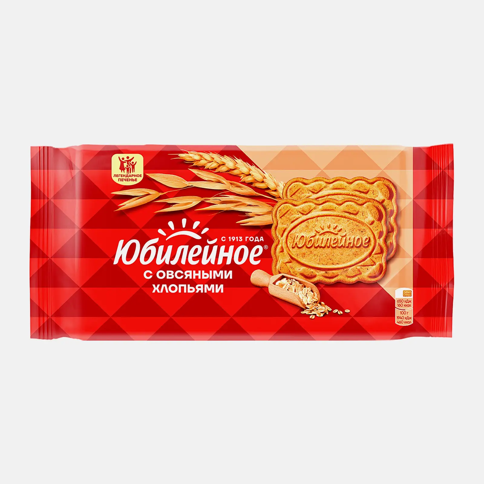 Изображение товара Печенье с овсяными хлопьями Юбилейное 224г вкусное и полезное лакомство