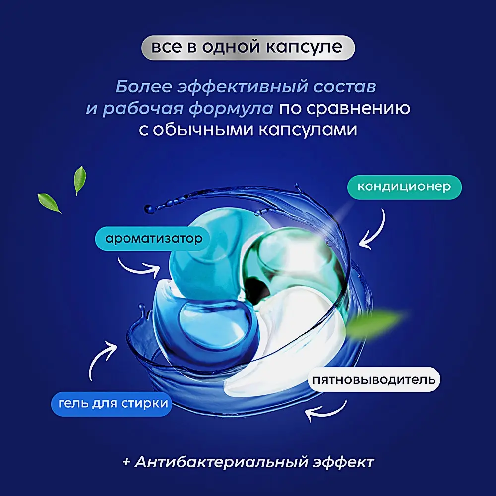 Капсулы для стирки 4в1 Горная свежесть Marabu 50шт - фото 3